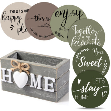 House Warming Gifts New Home Farmhouse Coasters Set of 6, Green
