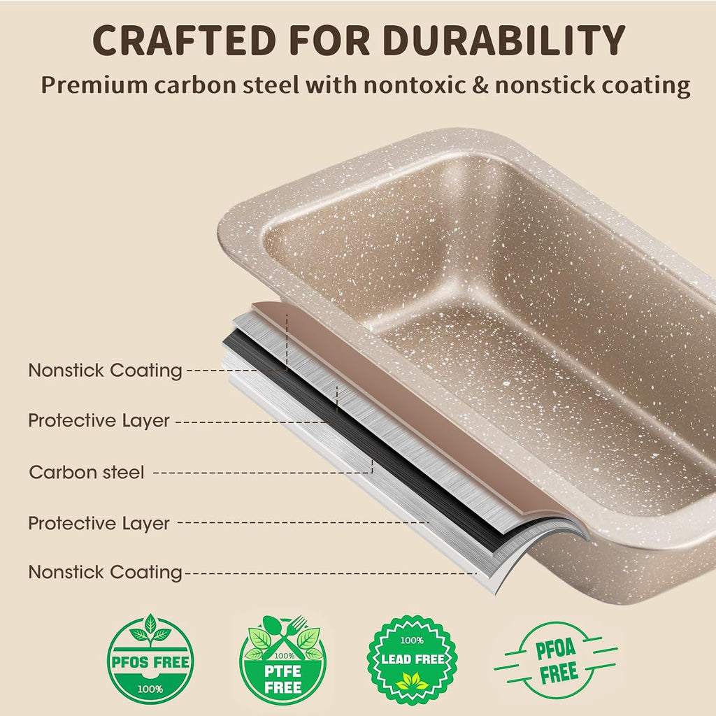10-Piece Pans Set, Bakeware Sets Nonstick, Set for Oven Cooking, Stackable Carbon Steel Pans Include Cookie Sheets