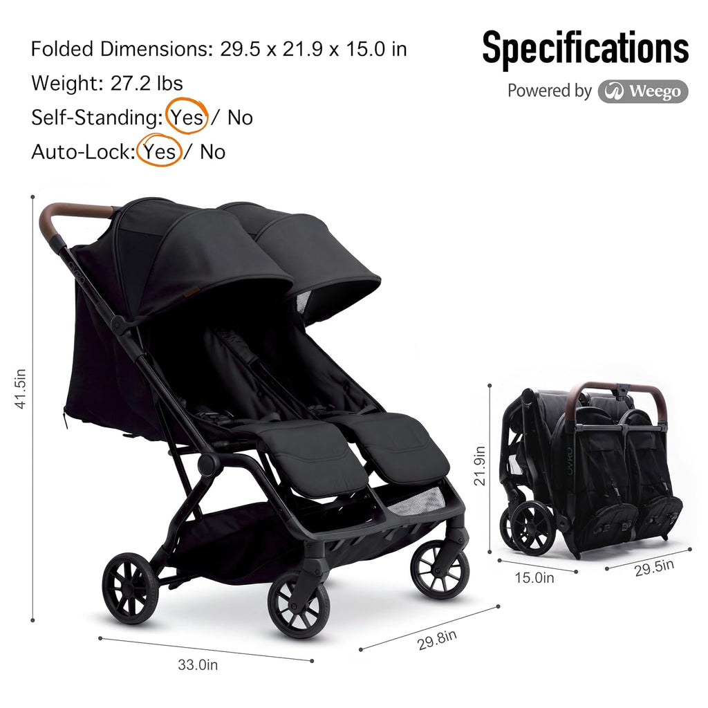 Side by Side Double Stroller for Infant Toddler Lightweight Stroller
