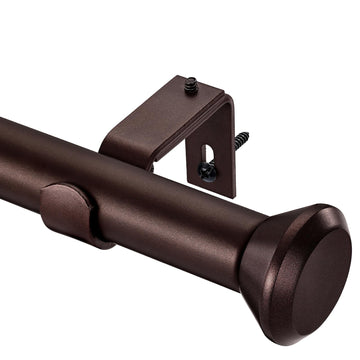 Heavy Duty Bronze Curtain Rods for Windows 72 to 144 Inches, Bronze 1" Adjustable Curtain Rods with Diamond Finials