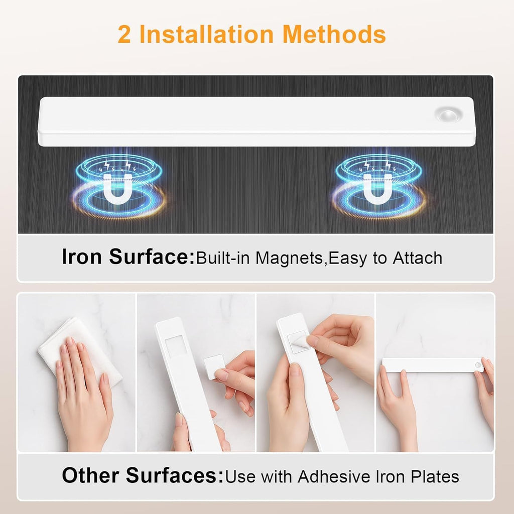 6 Pack 13 inch Under Cabinet Lighting, USB Rechargeable Motion Sensor Light Indoor, Battery Operated Closet Light