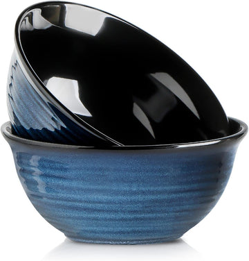 Ceramic Serving Bowls, 9 Inch Large Salad Bowls , 84 Ounce Mixing Bowl Set of 2, Ideal for Soup Pho Pasta Popcorn
