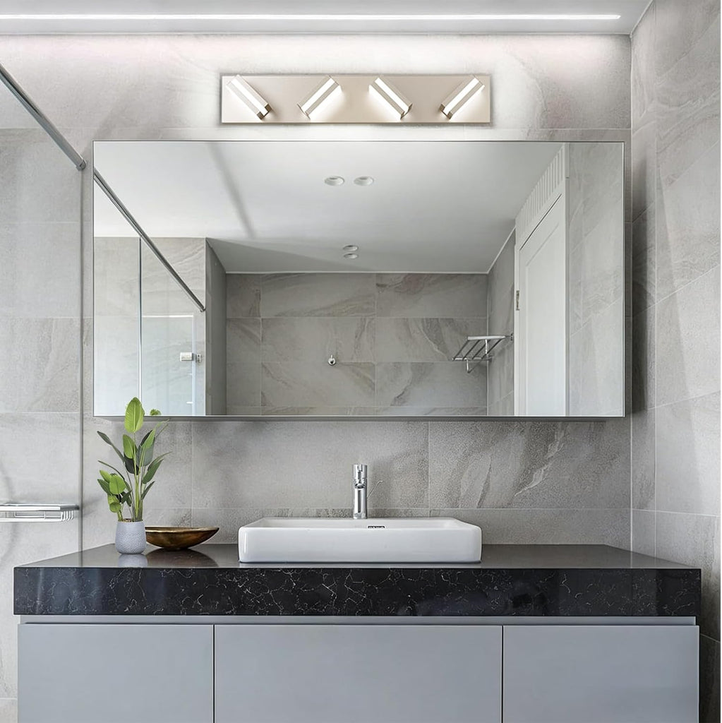 Bathroom Lights Fixtures Over Mirror, 360°Rotate Modern LED Vanity Lights , 32W Dimmable & High CRI Acrylic Wall