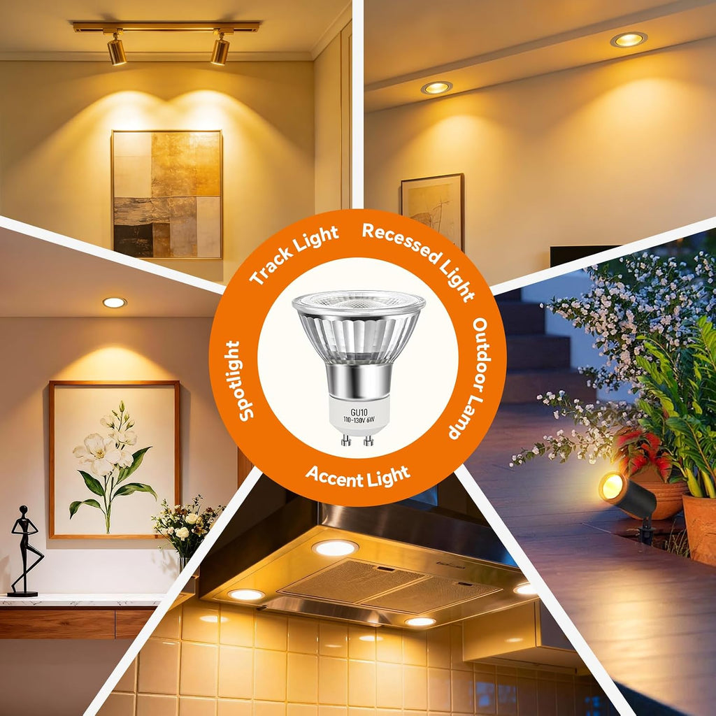 LED GU10 Range Hood Light Bulbs, Dimmable, 3000K Warm White, 2 Pack