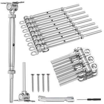 10 Pairs 1/8" Cable Railing Kit Swage Toggle Turnbuckle Hardware