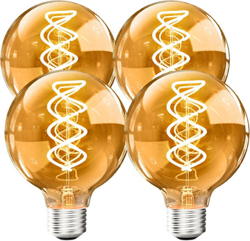 G80 Vintage Edison Light Bulbs Dimmable 4W (40W Equivalent) Led Filament Bulbs Warm 2200K CRI80+ E26 25000hours
