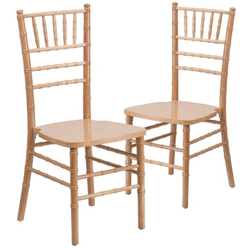 2 Pack Natural Wood Ballroom Chair
