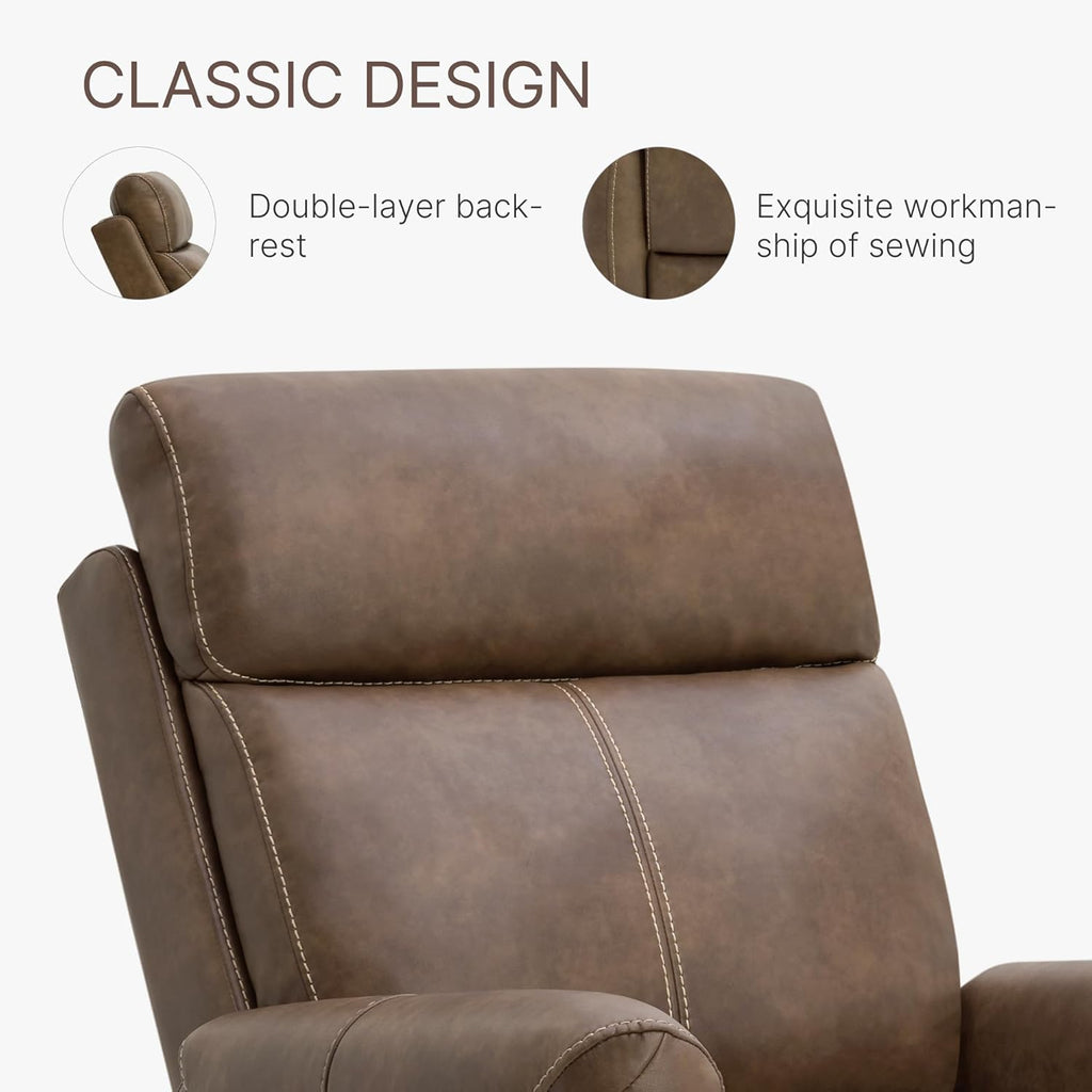 Leather Recliner Chair for Adults Wall Hugger RV Recliner with USB Charging Ports Electric Power Reclining Sofa Home