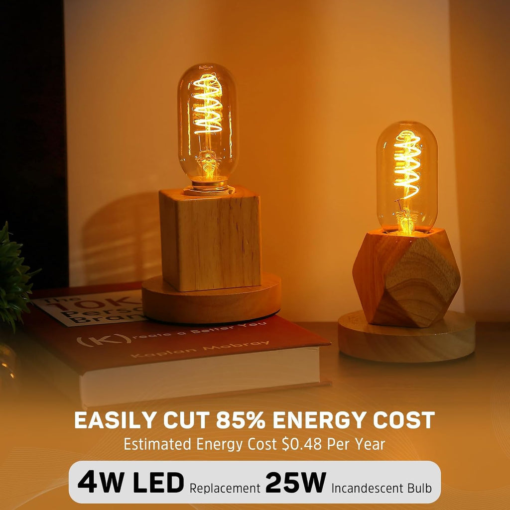 Vintage Edison LED Light Bulb 25 Watt 20 Watt Equivalent E26 Medium Base Dimmable Soft Warm 2200K Amber Antique T45