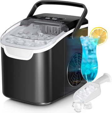 Countertop Ice Maker Machine, 8 Ice Cubes in 6 mins, 26lb/Day Ice with 2 Sizes- Portable Mini, Energy Saving &