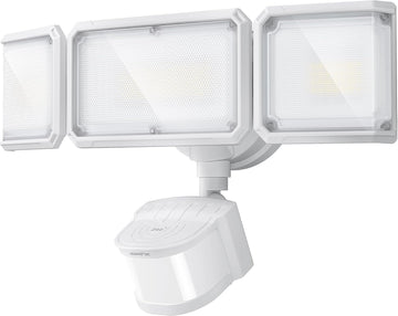 LED Security Light 240° Dual PIR 100 FT Motion Sensor Outdoor | 7000LM Adjustable Brightness, Hardwired Flood Light