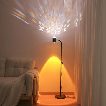 Sunset Projection Floor Lamp with 3D Waves, Dual Head Sunset Lamp with Creative DIY Mode, Multiple Colors and