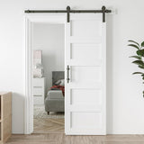 28in x 84in Sliding Barn Door with 5ft Barn Door Hardware Kit & Handle, Pre-Drilled Holes Easy Assem