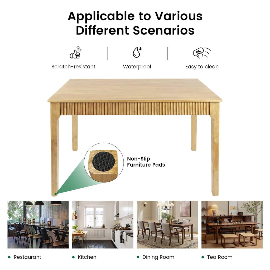 39"Solid Wood Dining Room Table, Rectangular Kitchen Real Wooden Table