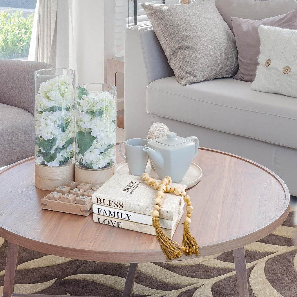 Linen Covered Decor Books 3 Pieces, Decorative Books Decor, Coffee Table Books Decor, Stacked Book Decor - Shelf