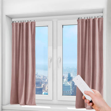 Electric Curtain Track, 7.08-13.78ft Smart Curtain Tracks Maximum Load 88.18lbs, Motorized Curtains Rod Electric