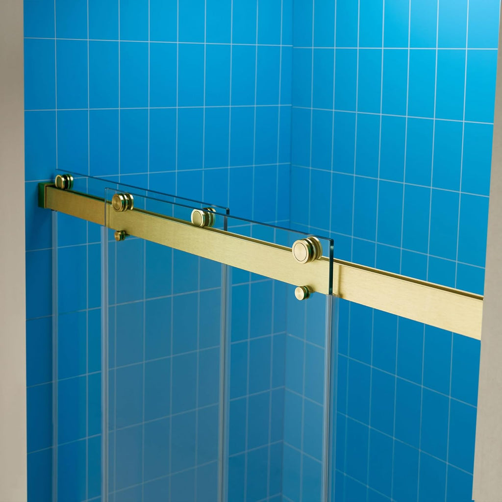 56-60" W x 80" H Frameless Double Sliding Soft-Close Shower Door