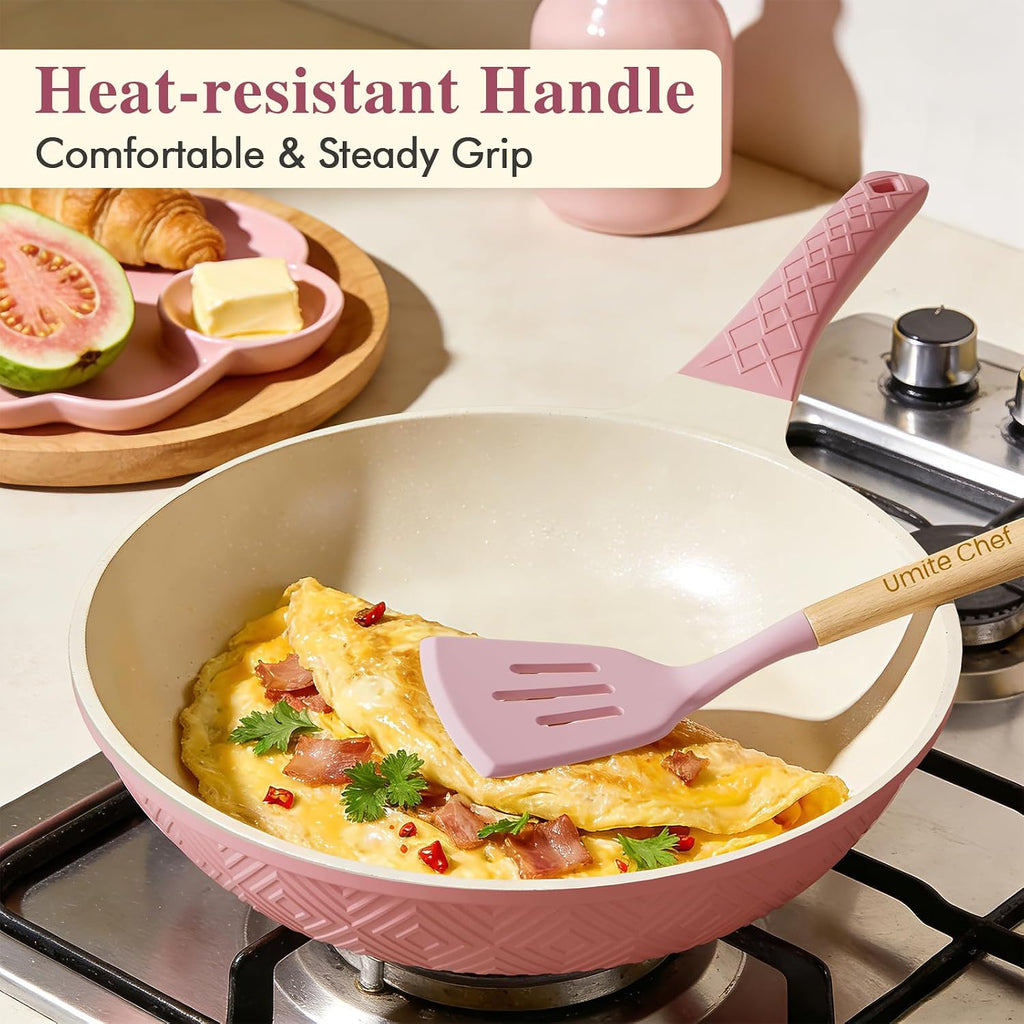 Pots and Pans Set Non Stick, 26PCS Nonstick Cookware Set, Induction Cook Ware, Includes Steamer & Silicone Utensils