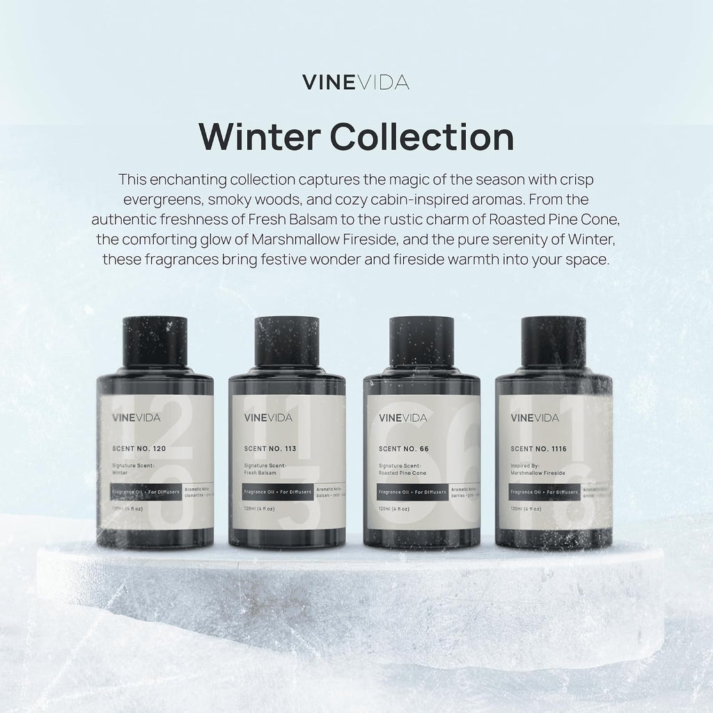 Winter Collection (Pack of 4) - Diffuser Fragrance Oil Set - Cold Air Diffuser Oil | Waterless Diffuser Oil Refill
