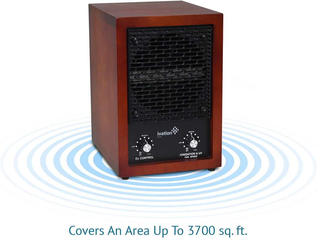 5-in-1 HEPA Air Purifier & Ozone Generator, Ionizer & Deodorizer for Up to 3,700 Sq/Ft - Included HE