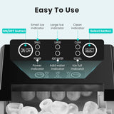 Ice Maker Machine with Handle,26lbs in 24Hrs,9 Ice Cubes in 6 Mins,Auto-Cleaning Portable Ice Maker with Basket