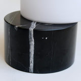 Zigzag Desk Lamp - Small Dimmable LED Black Marble Table Lamp, Rotatable Frosted Glass Shade