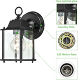 2 Packs Outdoor Wall Lantern, Black Exterior Waterproof Wall Sconce for House, Aluminum Housing Plus Glass