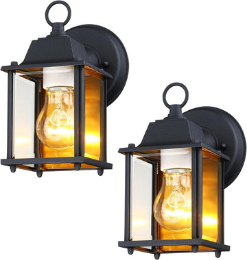 Ivy Trail Outdoor Light Fixture Pack of 2, 8.25 Inch Exterior Wall Lantern Sconce Set for Front Door, Patio and Porch