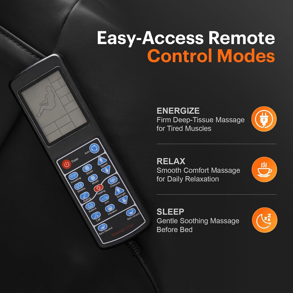 Massage Chair Full Body, Zero Gravity Shiatsu Massage Chairs with 8-Point Fixed Nodes, Waist Heating, Foot Massage