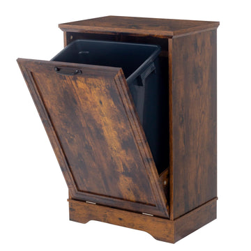 13 Gallons Tilt Out Trash Cabinet, Rustic Brown
