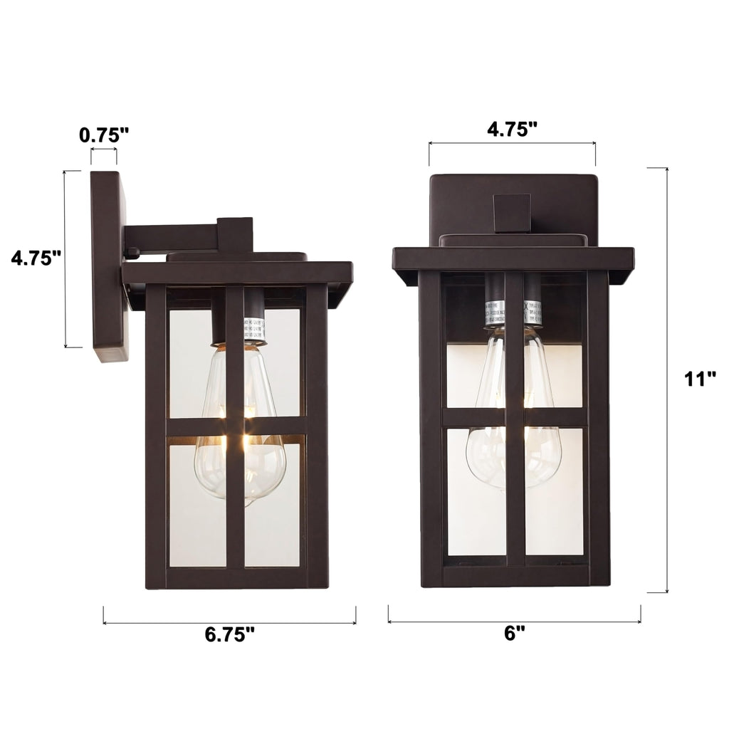 11" Bronze Farmhouse Outdoor Wall Light Fixture 1 Pack