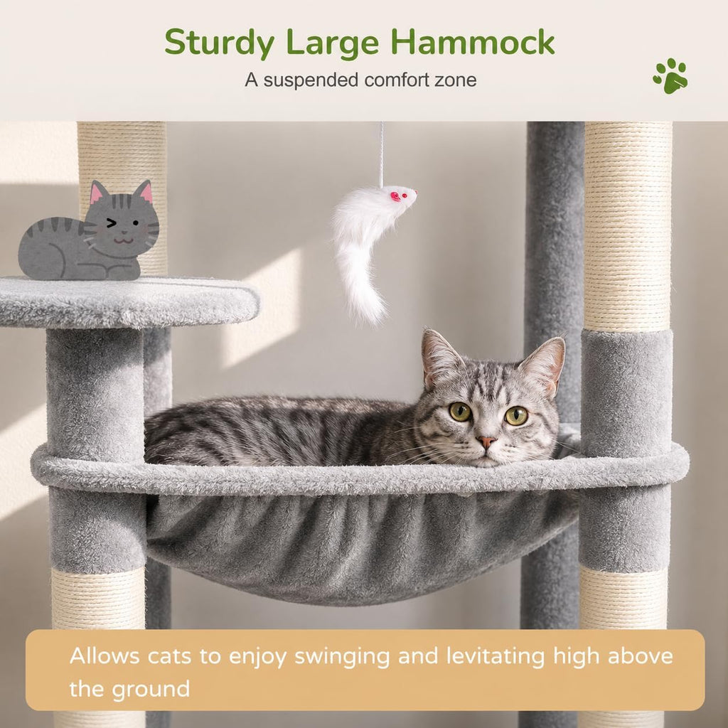 Cat Tree Tower with Scratching Post for Indoor Cats