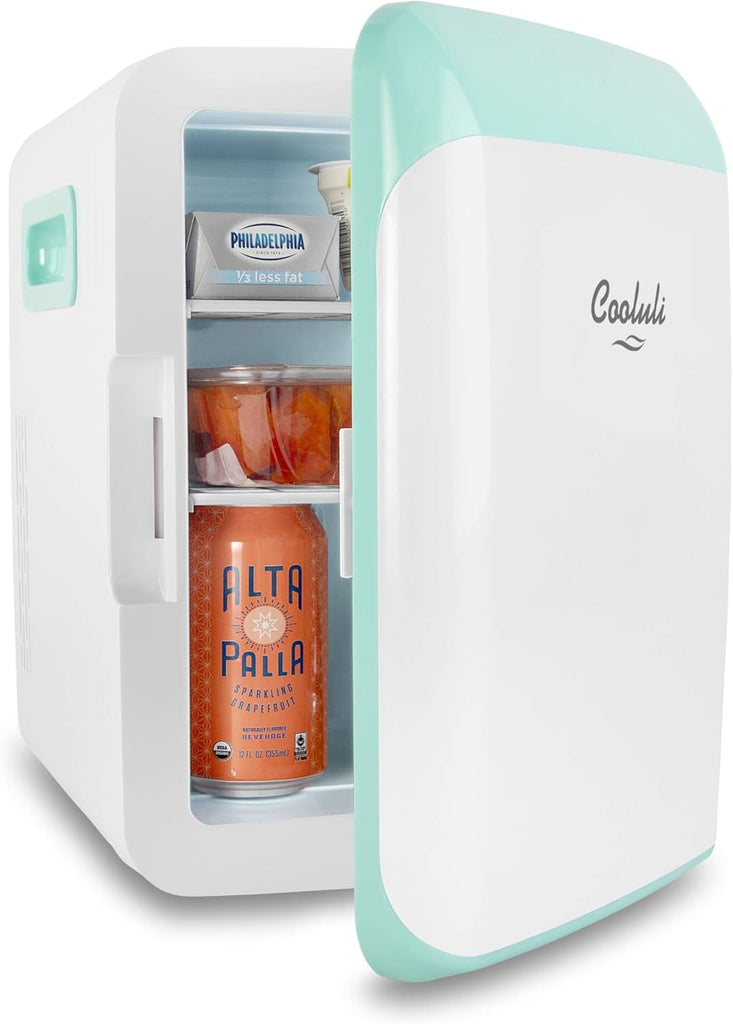10L Mini Fridge for Bedroom - Car, Office Desk & College Dorm Room - 12V Portable Cooler & Warmer for Food, Drinks