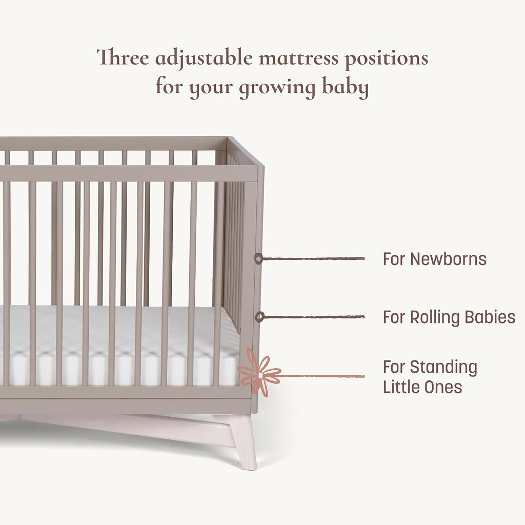 4-in-1 Convertible Crib, White/Washed White