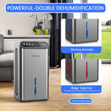 Dehumidifier for Basement (85 OZ, 800 sq ft) Quiet Dehumidifiers for Home, Auto Shut-Off, Sleep Mode, 3 Gear Timer(8H