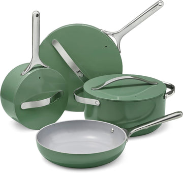 12-Piece Non-Stick Ceramic Cookware Set | Pots, Pans, Lids and Kitchen Storage, PFAS and PFOA Free, Oven Safe Pan Set