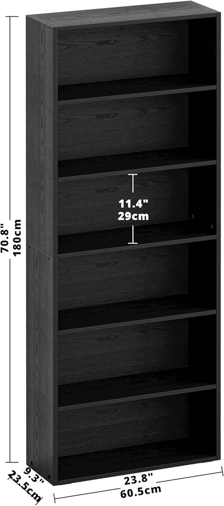 Bookshelves and Bookcases Floor Standing 6 Tiers Display Storage Shelves 70 in Tall Bookcase Home Decor Furniture