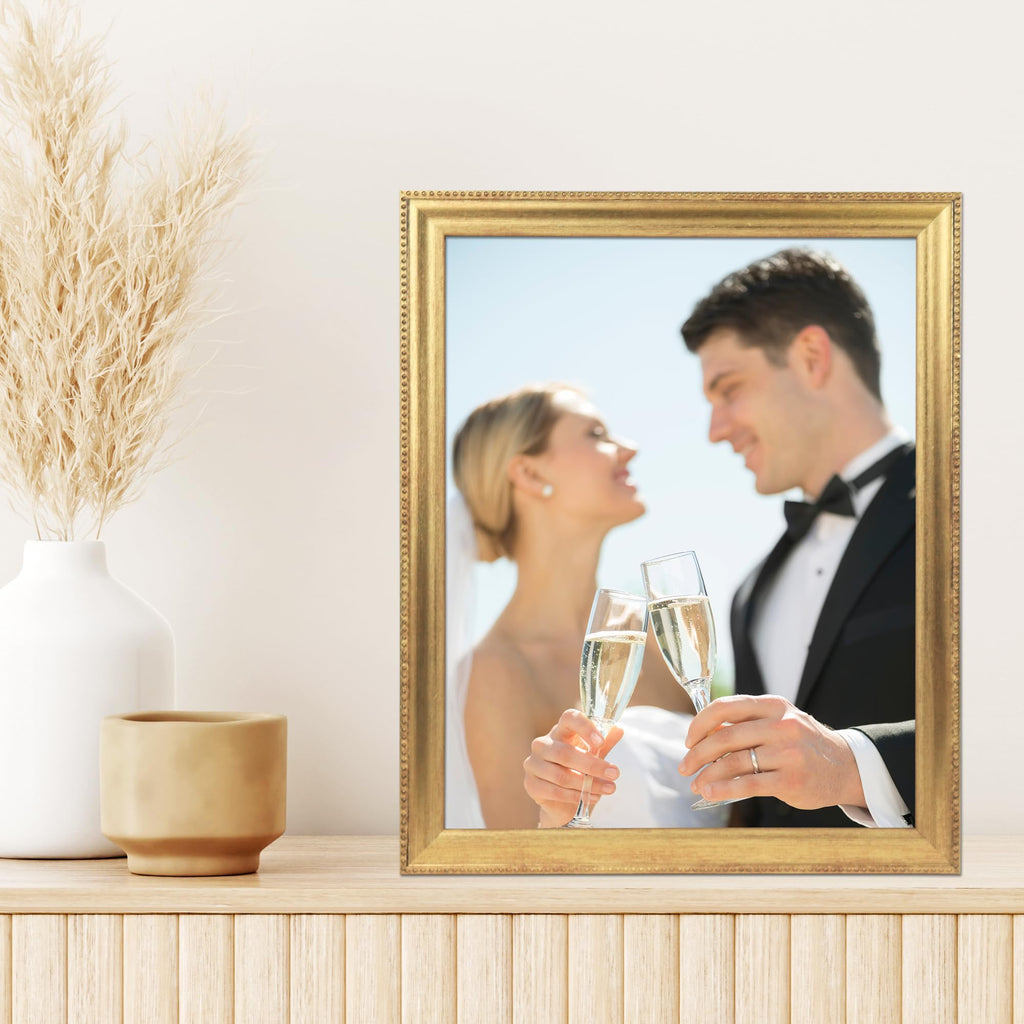Classic Bead Picture Frame, 8x10, Gold