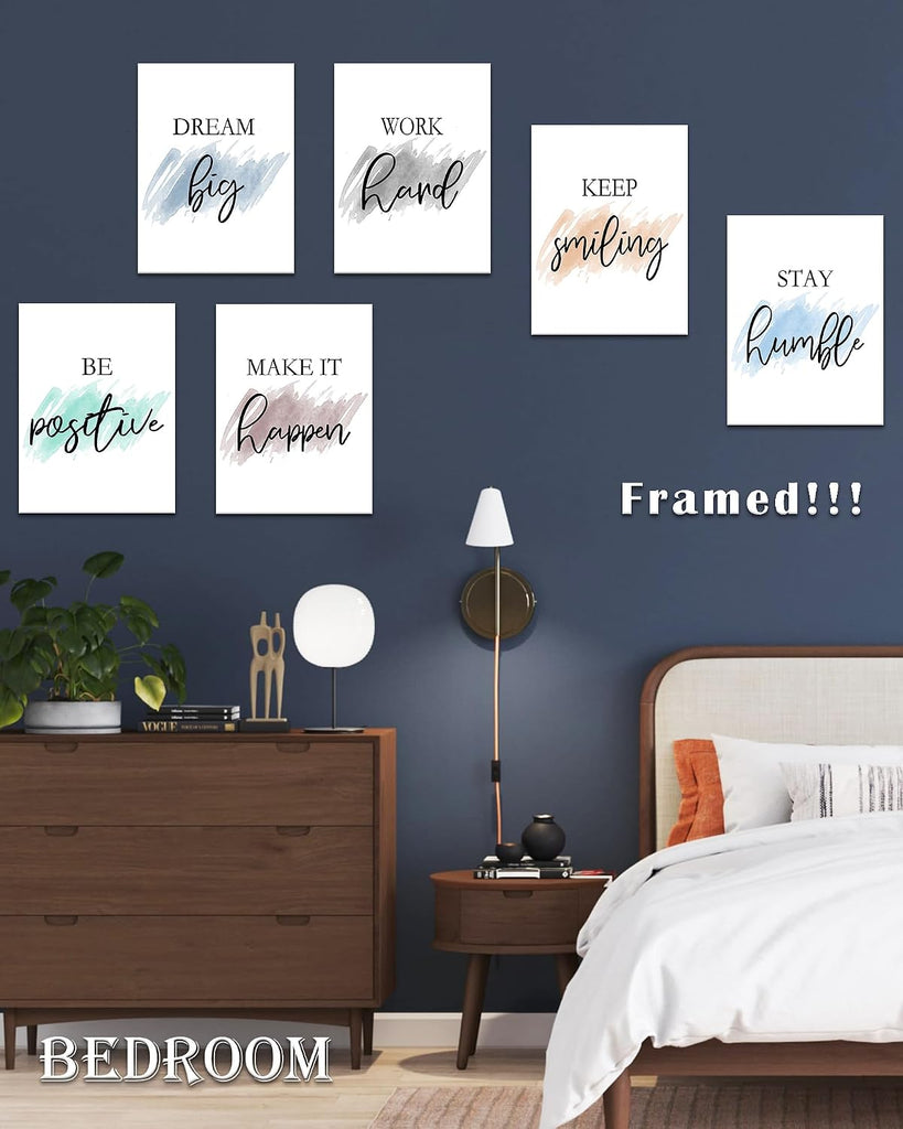 Motivational Wall Decor Inspirational Office Wall Art Quotes 12" x16" Framed Wall Art Encouraging Canvas Posters