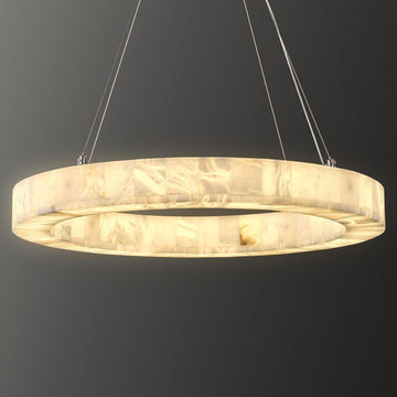 Alabaster Round Chandelier, D30.5in Modern Marble Dining Room Chandeliers, Foyer Chandelier for Dining Room Light Fixture, Living Room, Bedroom Lights, Foyer, Kitchen, Hallway