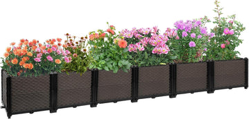 Large Raised Planter Box Outdoor Self Watering 94.4"x15.7"x14.2", Deep Raised Garden Bed - Elevated Garden Box with