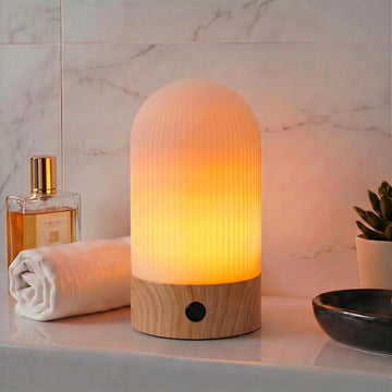 Rechargeable Waterproof Shower Lamp, 2700K & Flame (Wood Grain)