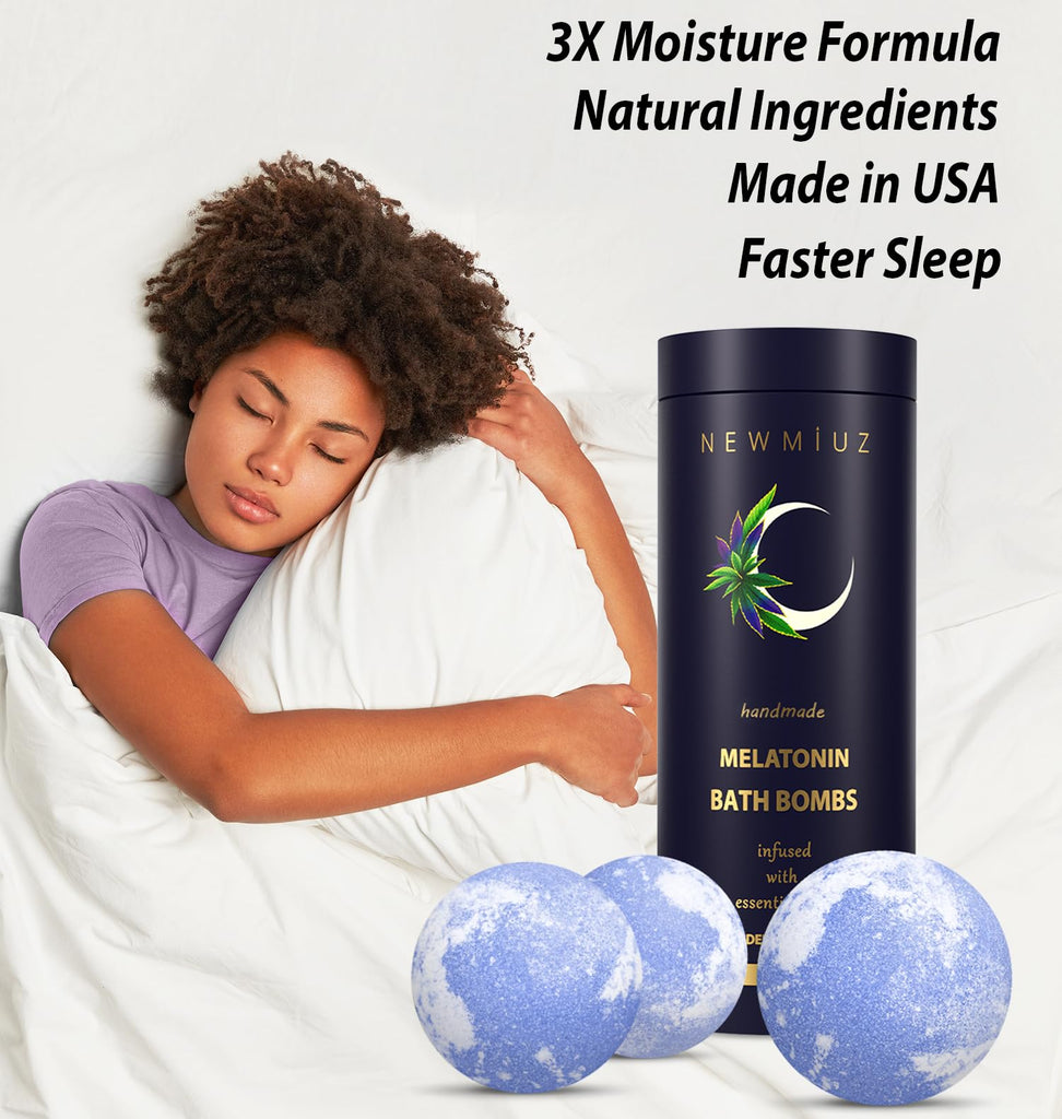 Sleep Well Bubble Bath Bombs Melatonin Infused Lavender Chamomile Essential Oils Luxurious Bath for Dry Skin Perfect