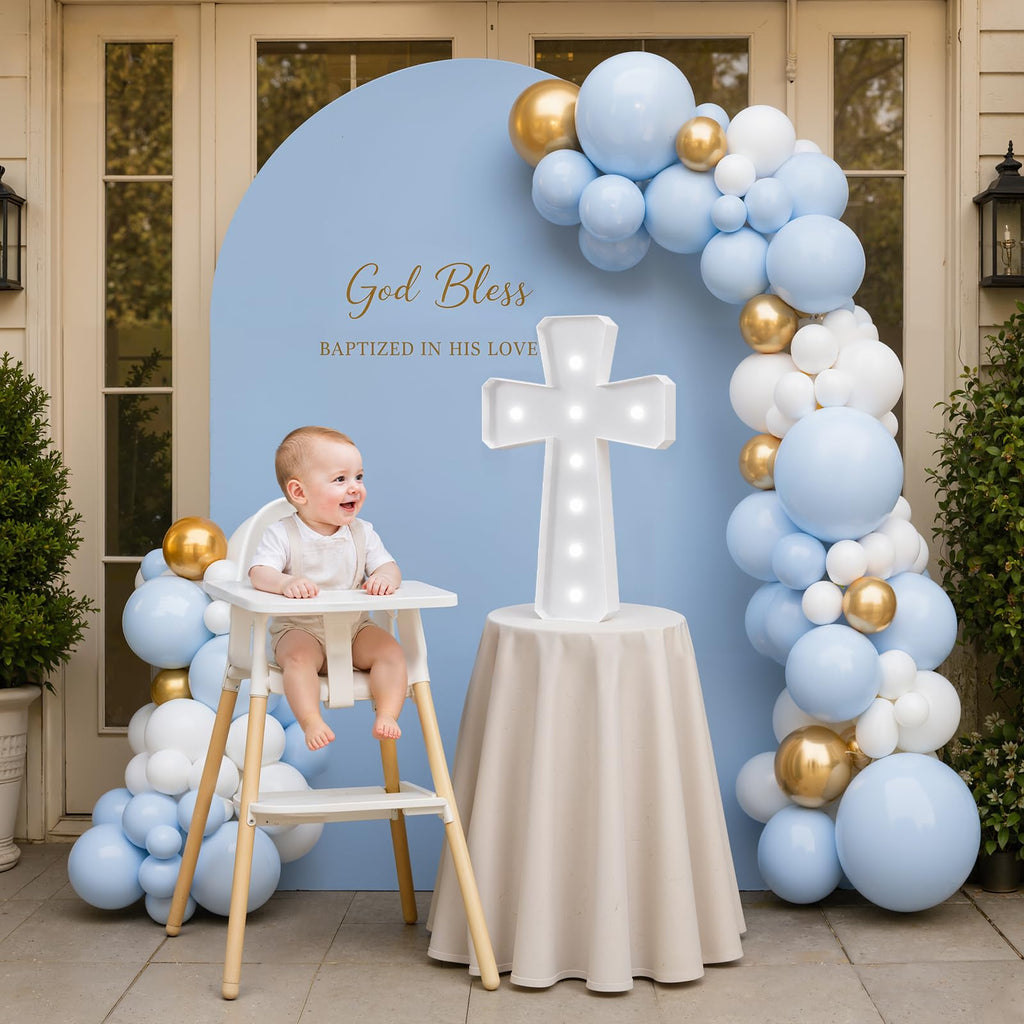 Baptism Decorations, 2FT Marquee Light Up Cross, Cool White Light