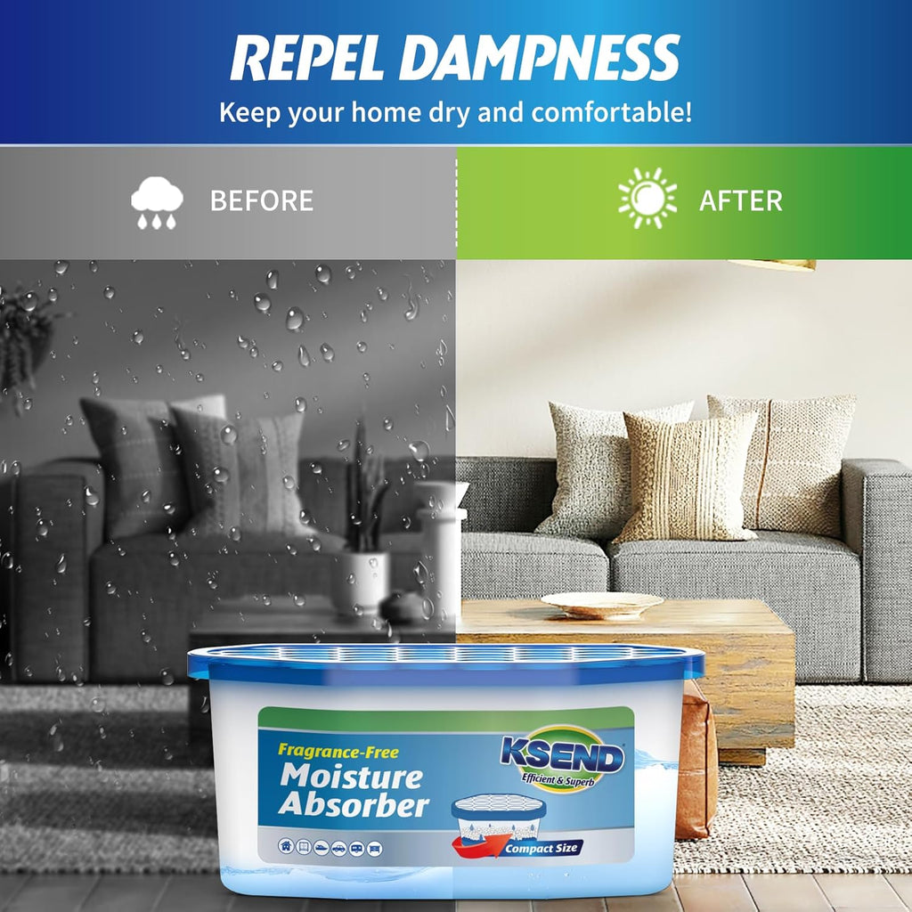 Moisture Absorbers, 12 Pack, Compact Dehumidifier for Closet, Efficient Humidity Absorber Boxes