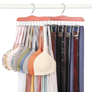 Bra Hangers for Closet Organizer, Cedar Wooden Hangers with 20 Hooks, 2 Packs Hold Up to 80 Bras, Tank Top Hanger
