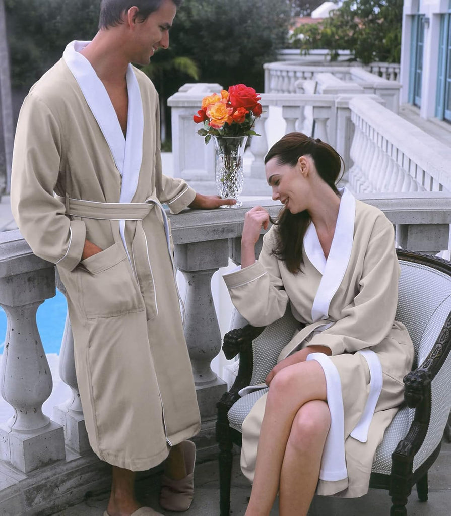 Luxury Spa Robe - Microfiber with Cotton Terry Lining