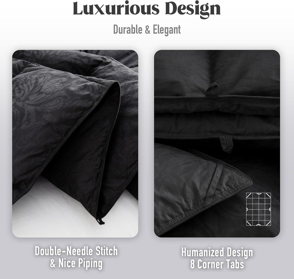 Goose Feather Down Comforter Full, All Season Luxury Hotel Fluffy Duvet Insert
