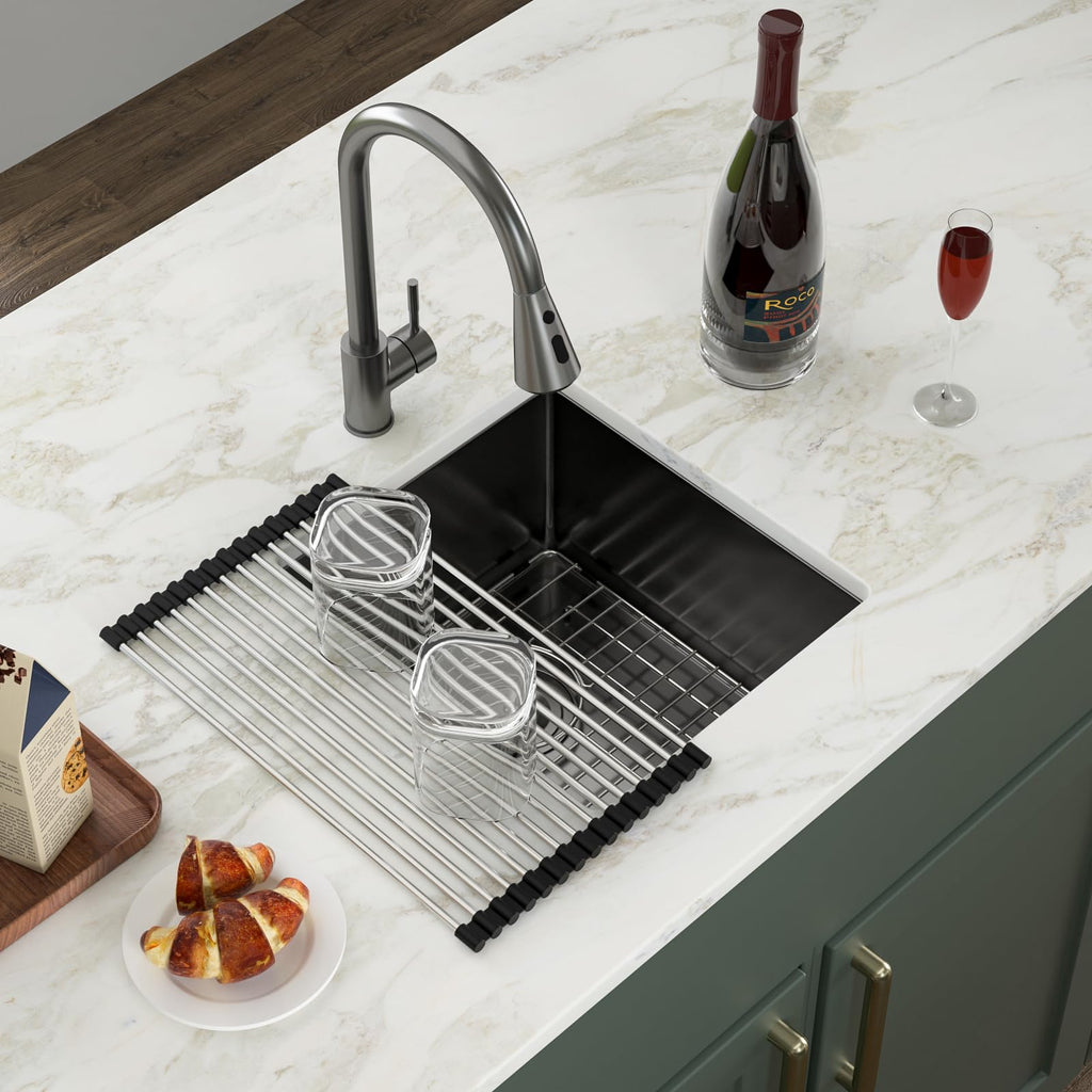 15x17 Inch Undermount Bar Sink Gunmetal Black
