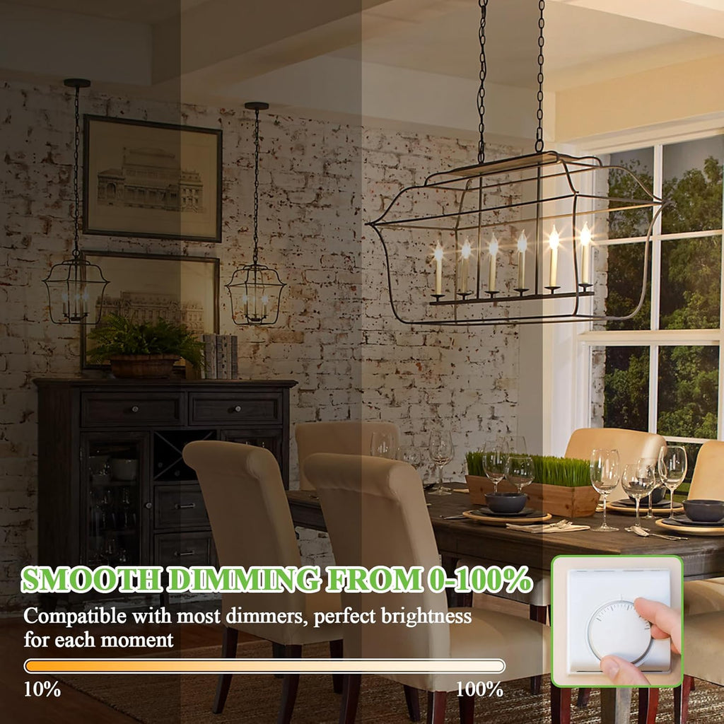 Dimmable E12 Candelabra LED Light Bulbs 60 Watt Equivalent, 6W 630LM Chandelier Light Bulb 2700K Soft Warm White